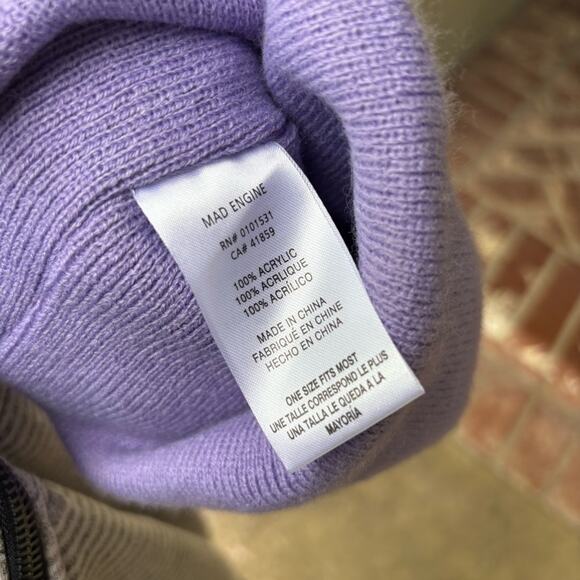 MAD Engine Care Bear Beanie Purple Knit Beanie Hat OS - Picture 3 of 3